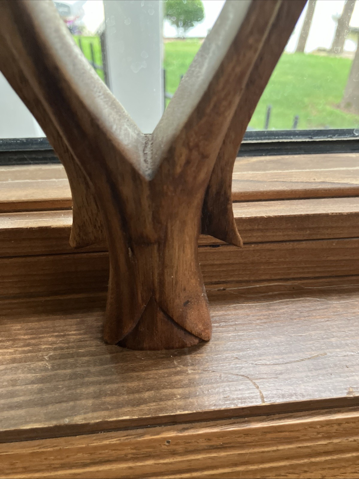 Serrv Int Wood Carved Angel Figure Heart Center Acacia Wood Artisan Handcrafted