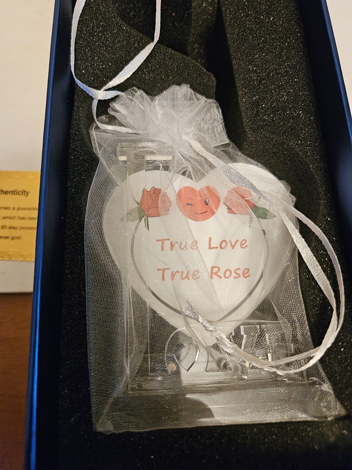 Olekurt True Love & True Rose Real Pink Rose 24kt Gold With Stand New Open Box