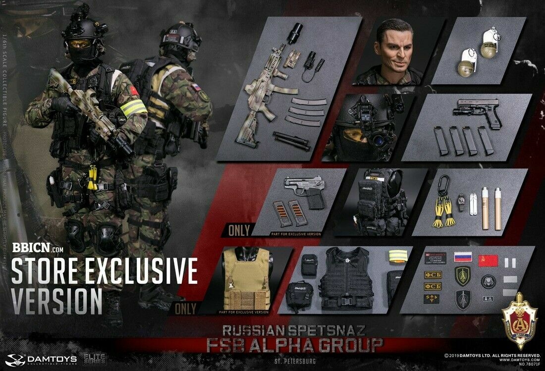 DAMTOYS 78071F Russian Spetsnaz FSB Alpha Group St.Petersburg 1/6 Action Figure