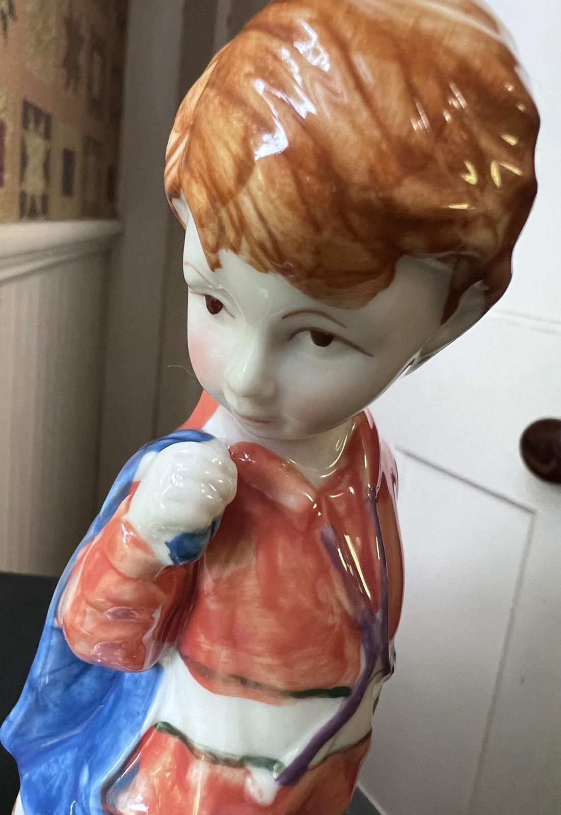 VTG Porcelain Children Figurine Boy & Girl First Day Of School 6.5” Grandma Core