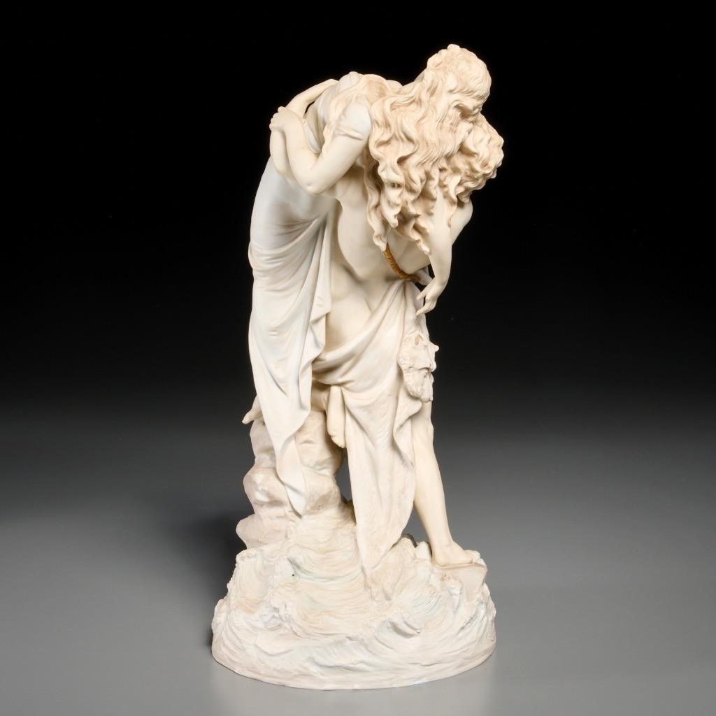 German Bisque Porcelain Hades and Persephone Figurine Figural Group 16.75″h
