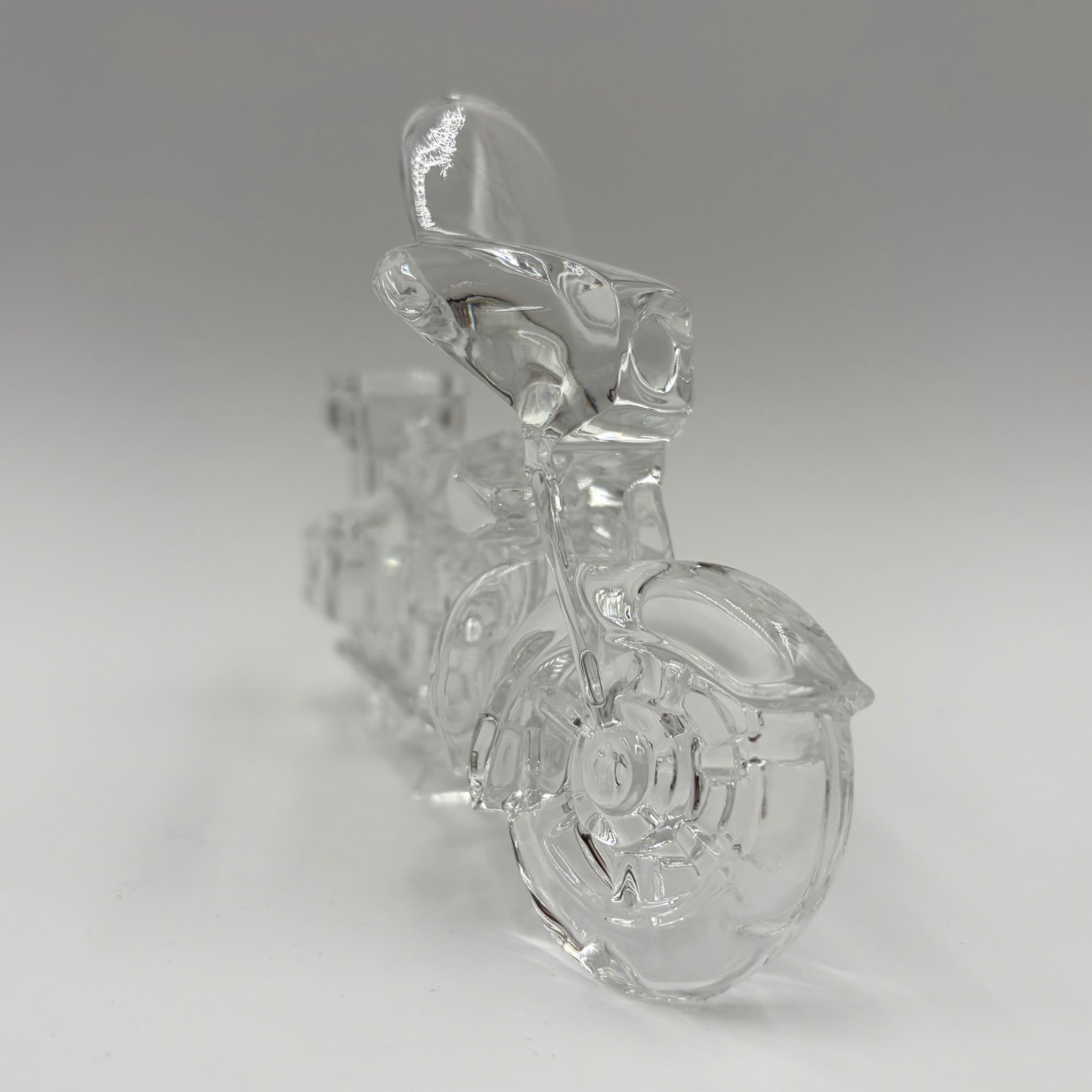 Clear Lead Crystal Motorcycle Figurine
