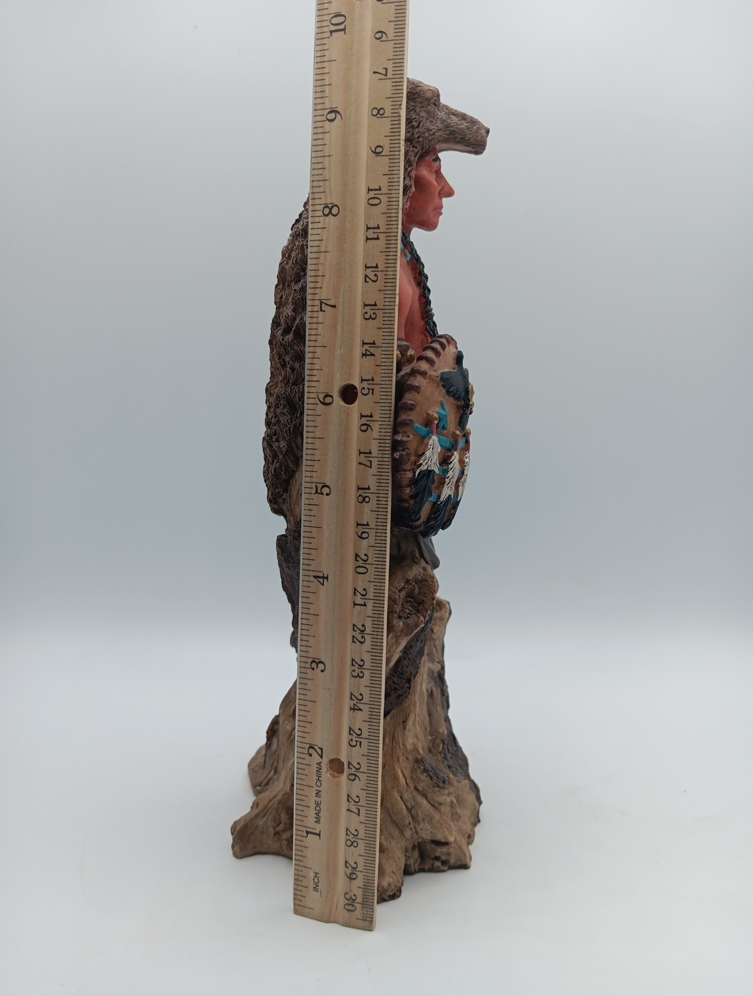 Old West Visions Ltd. Edition Native American Indian Warrior Figure 9-1/2″