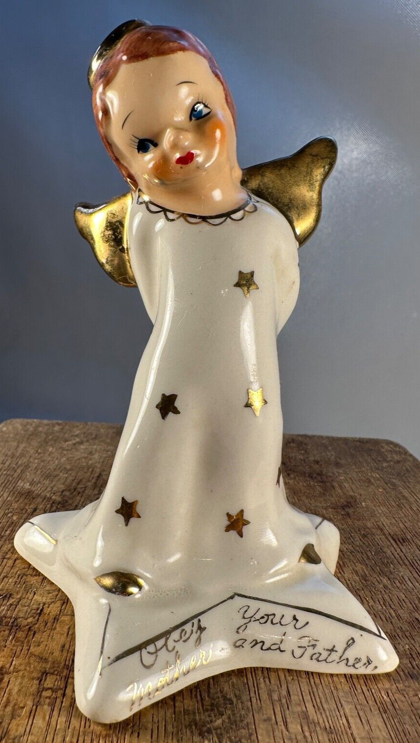 1956 Yona Original Angel “Obey Your Mother & Father” Stamped