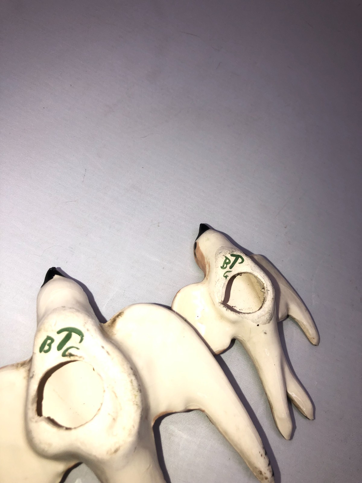 2 Vintage Ceramic Flying Sparrow Wall Hangings-Signed