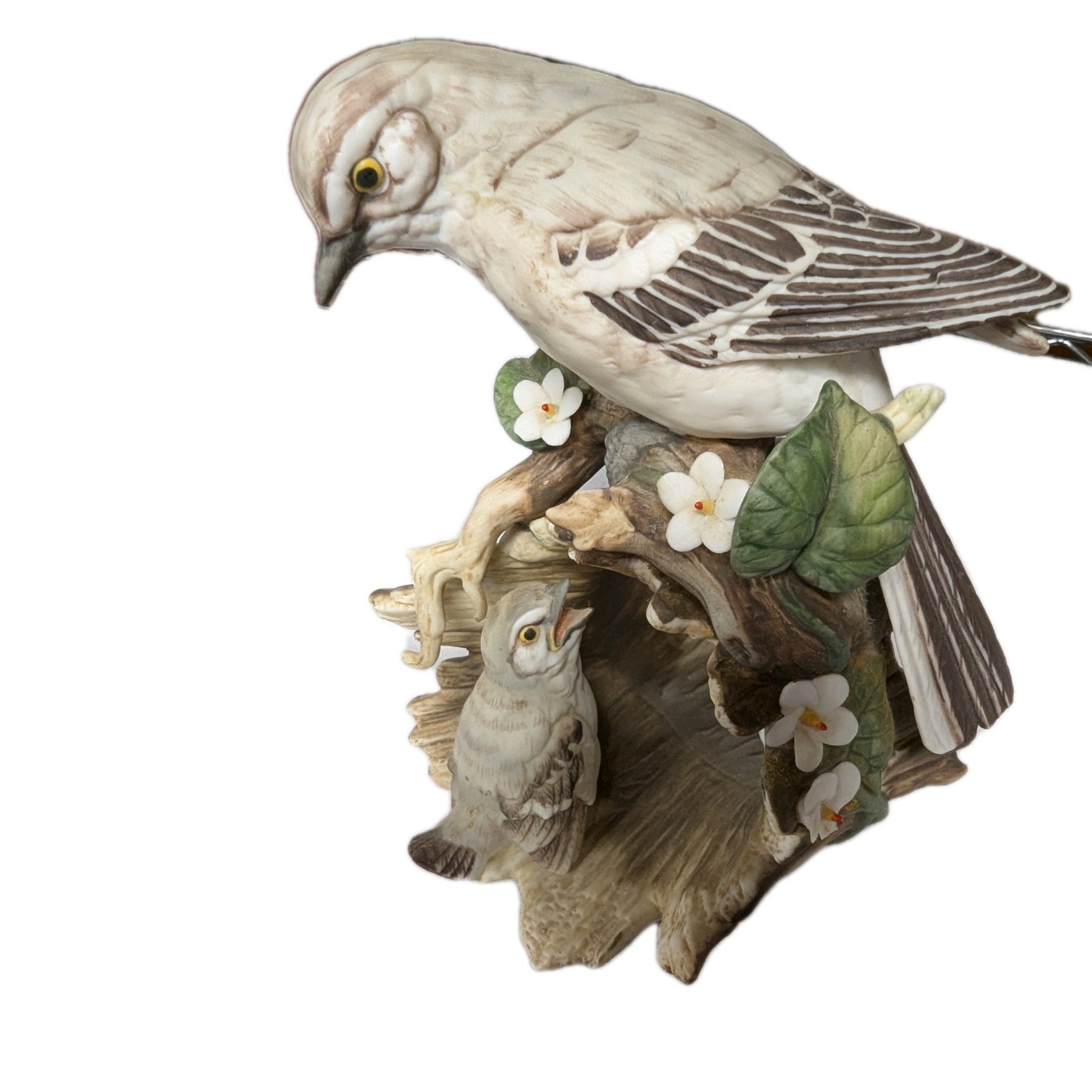 Homco Masterpiece Porcelain Gentle Beginnings Mockingbirds 1994 7″ collectible