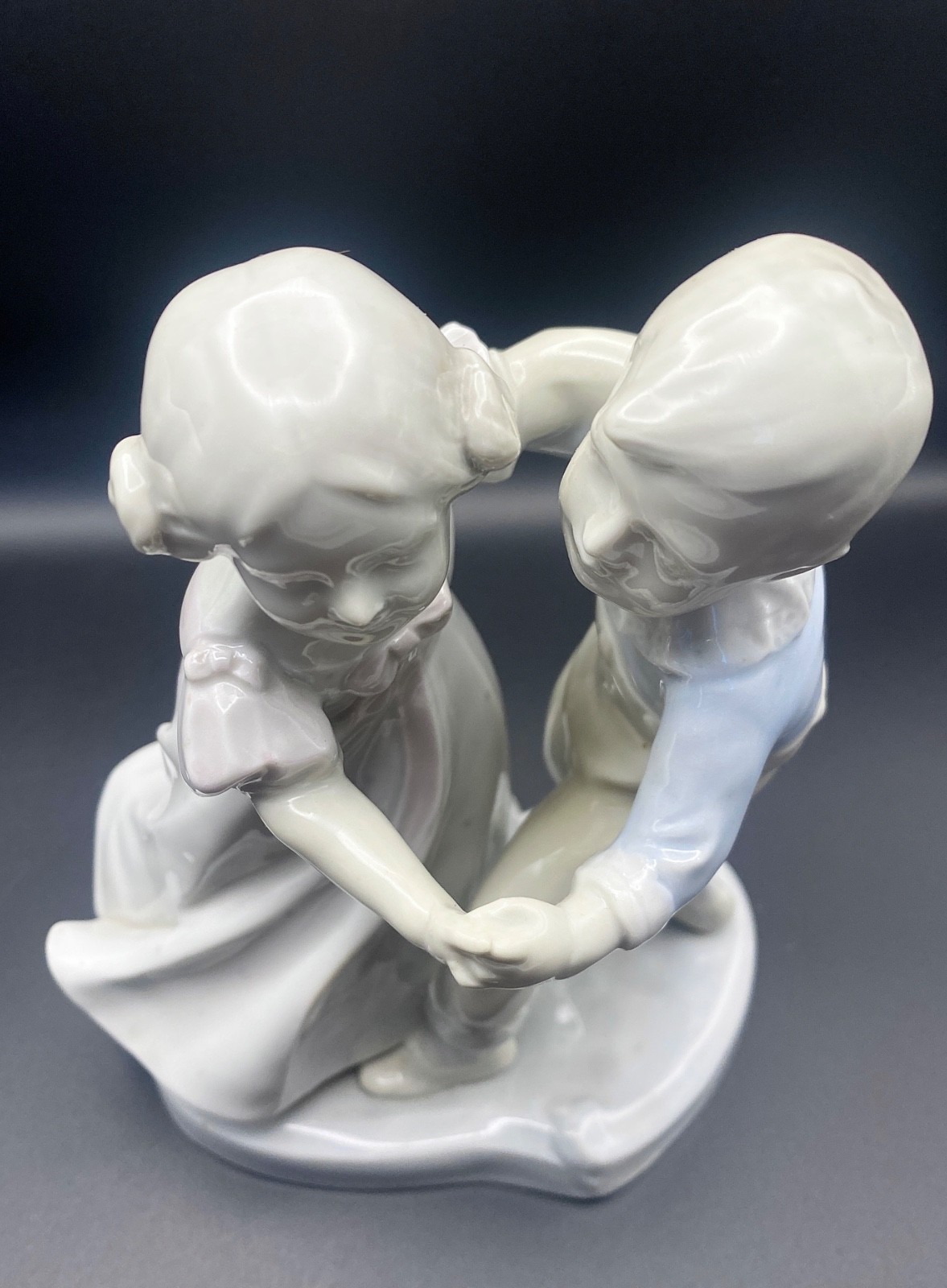 RARE Gebruder Heubach Dancing children Girl Boy porcelain figurine Large/0706