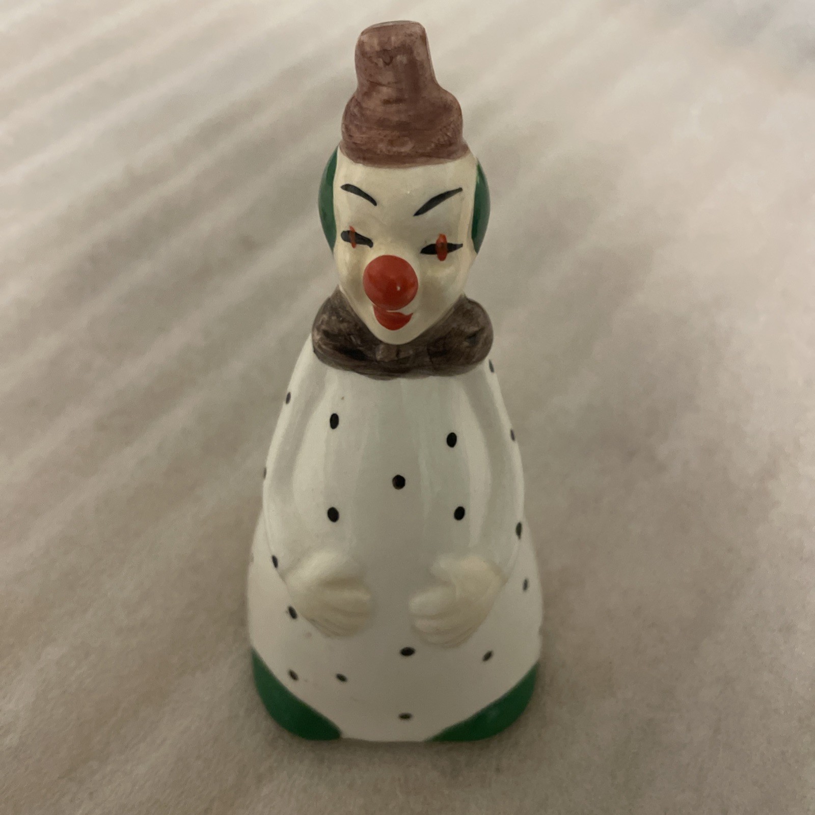 4.5″ Bone China Bell Figurine Porcelain Clown Vintage Made In China 1980s