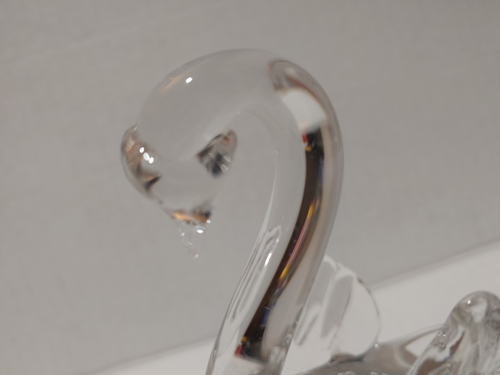 Crystal LARGE SWAN 4″ Beautiful Bubble Glass Bird Nature Figurine Statue