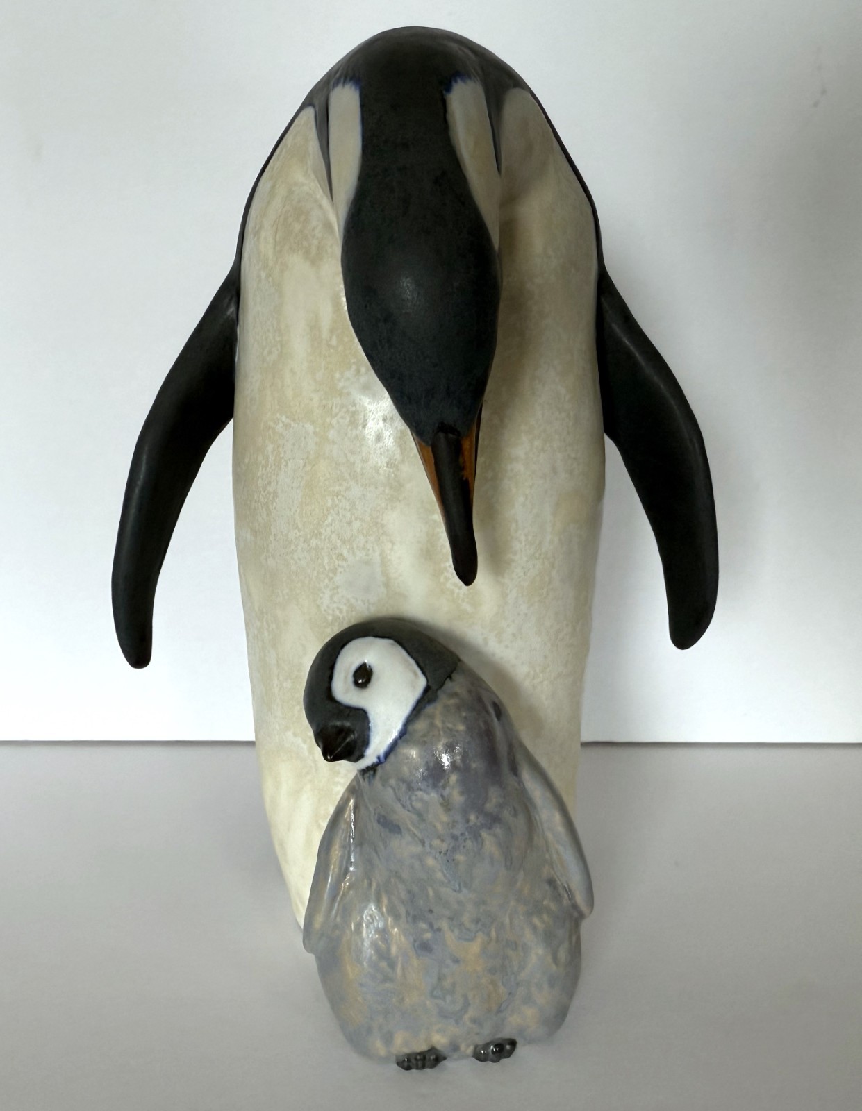 Large Lladro Figurine “Penguin Love” Gres Finish #2519 Retired With Box
