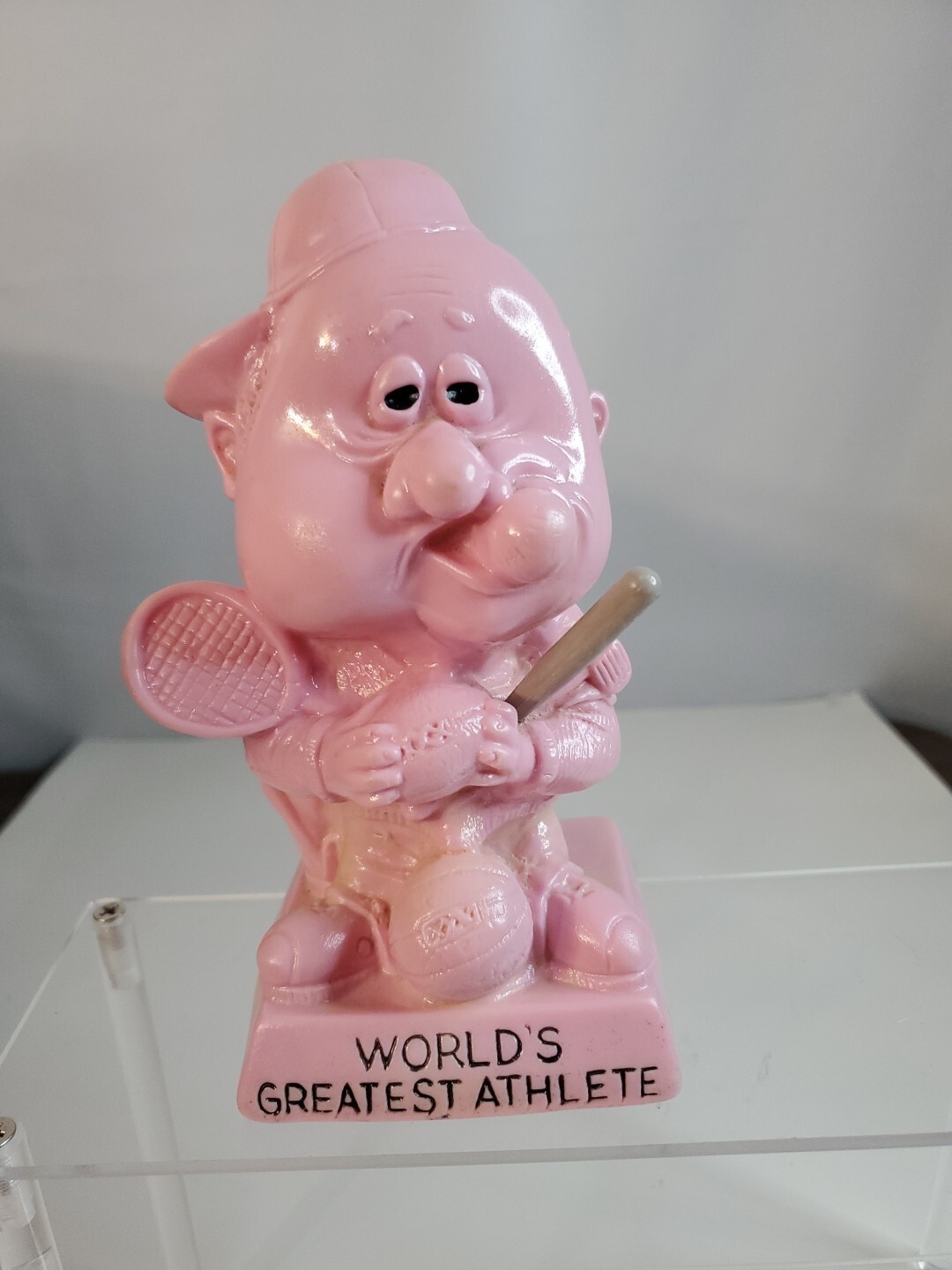 1971 W. & R Berries Figurine #9025 World’s Greatest Athlete -RARE PINK 7″ INCHES