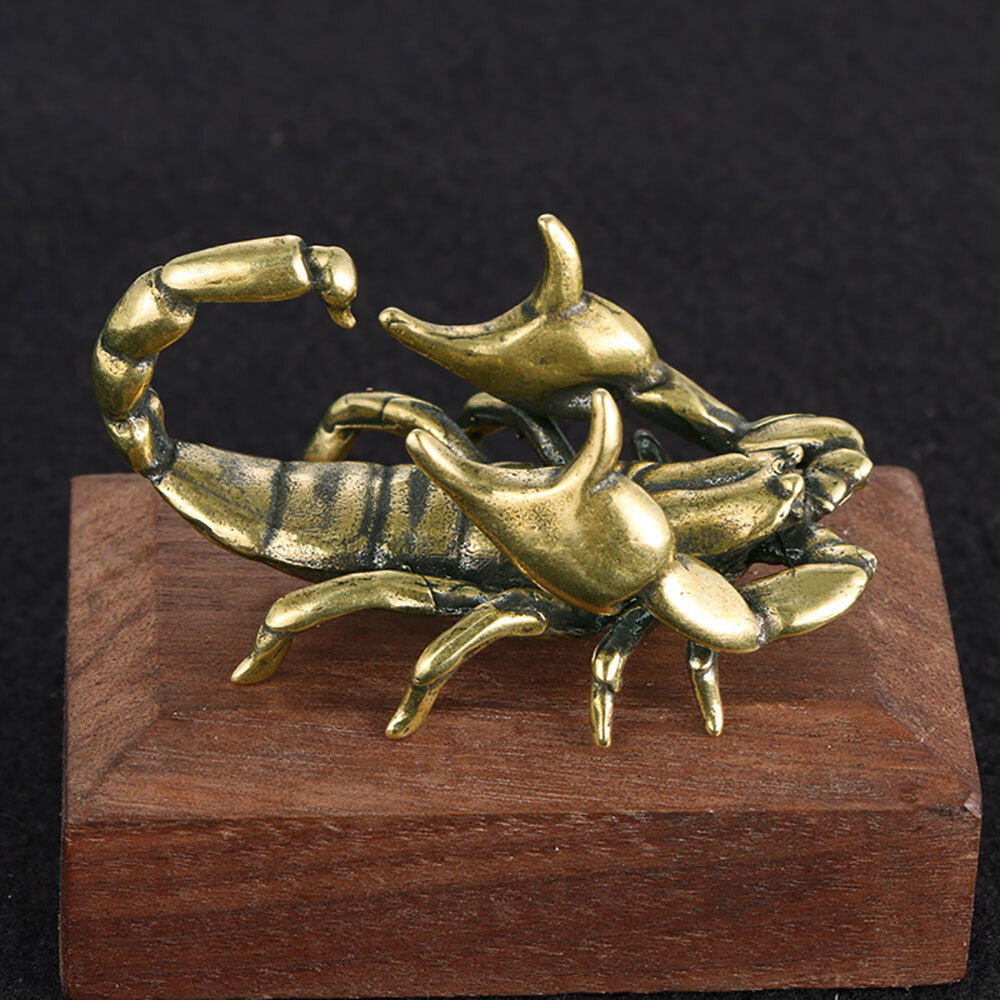 USA Small Retro Brass Scorpion Figurine Brass Scorpion Statue House Office Decor