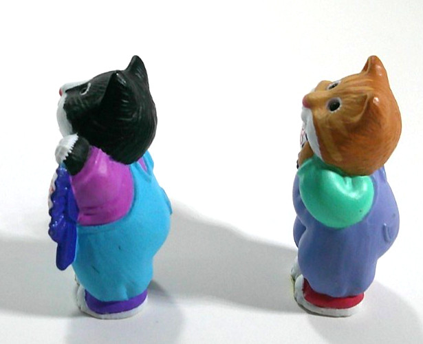 Vintage BEST MOM and BEST DAD Kitty Cat Merry Miniature Hallmark Figures 1991
