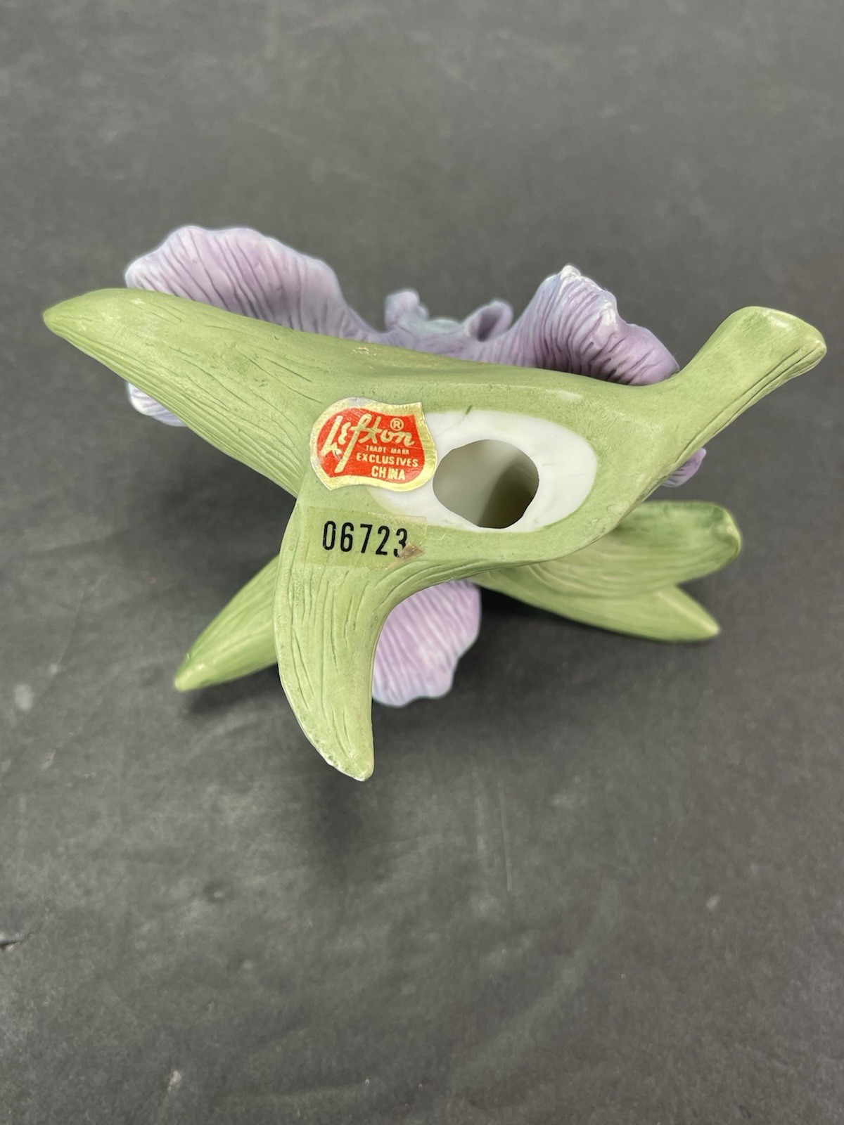 Lefton Blue Porcelain Bearded Blue Iris 4 3/4x 3.5”