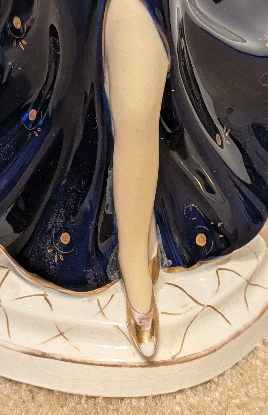 RARE VINTAGE MORIYAMA ART DECO DANCING LADY PORCELAIN FIGURINE HINODE JAPAN 9.5″