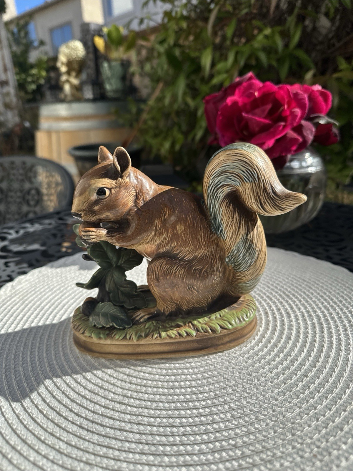 Squirrel With Acorn Figurine 5.5” H 6.5” L Made In Japan Ceramic
