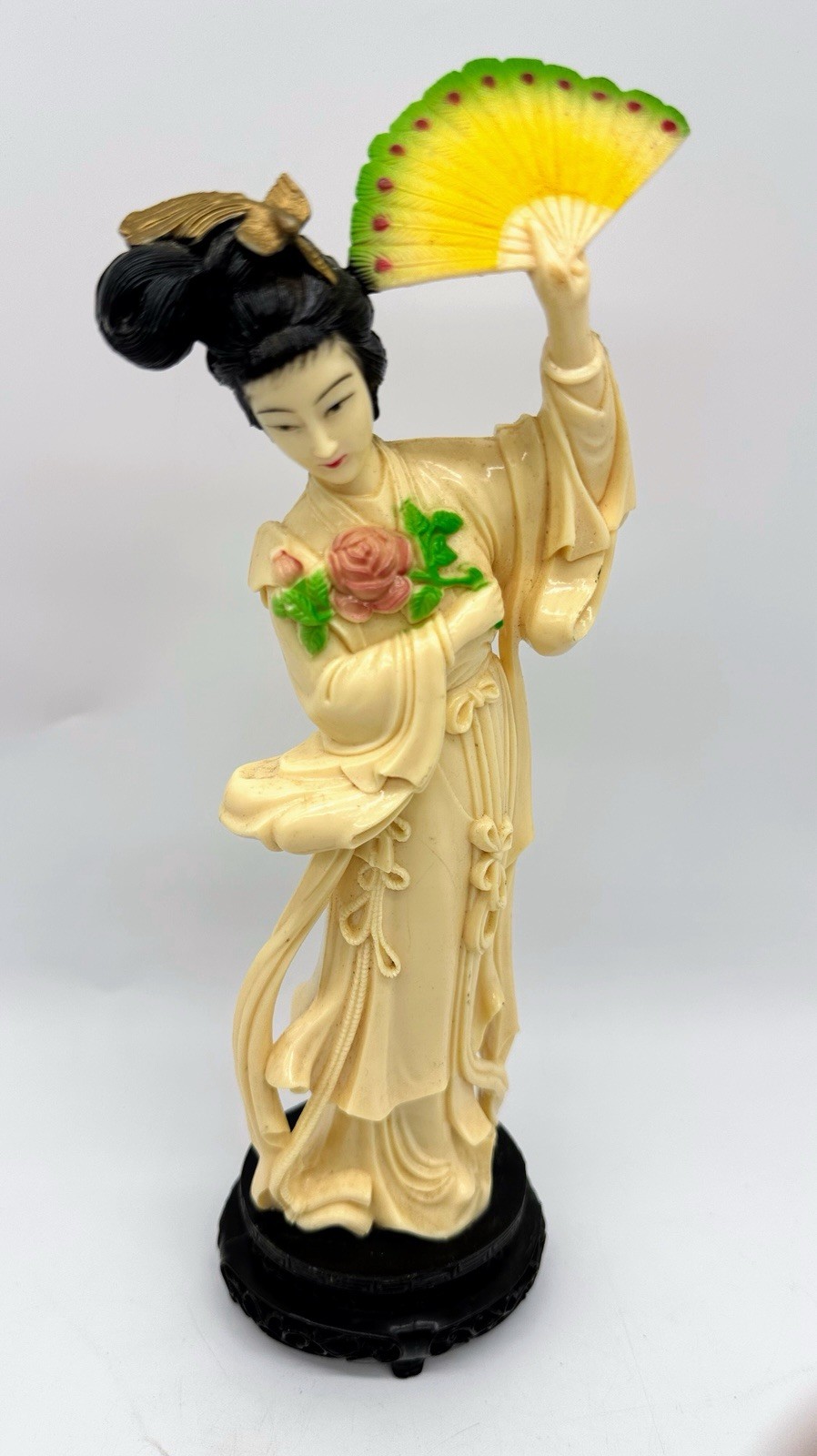Vintage Vita Hong Kong Geisha Girl Asian Woman Celluloid Figurine Statue Painted