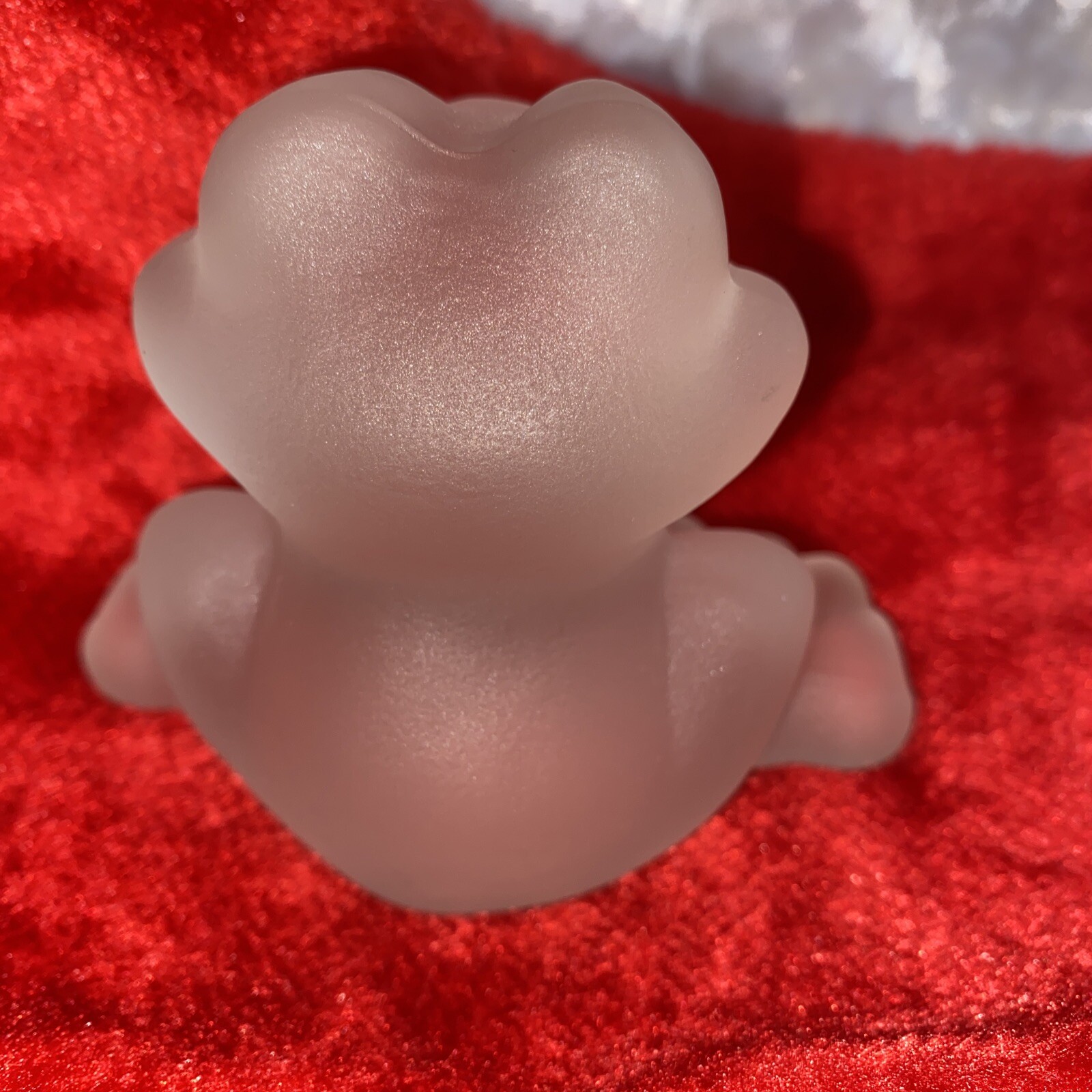 Goebel Glass Frog Figurine Toad Paperweight Frosted Clear