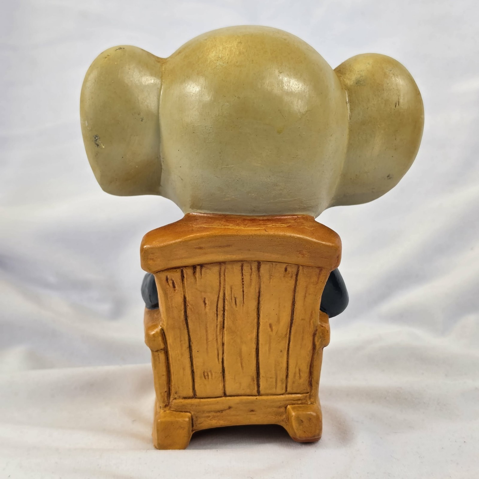Vintage Ceramic Mouse Figurine Reading Holy Bible In Chair 8in