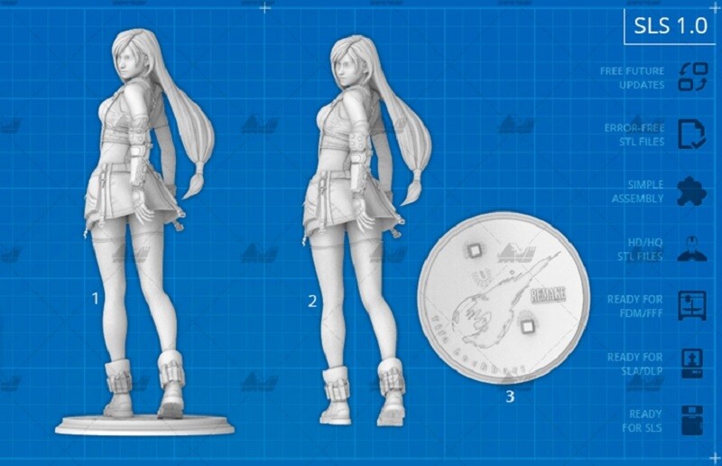 Fina Fantasy Tifa Unpainted Figure Blank Kit Model GK 1/6 28cm Collection Toy