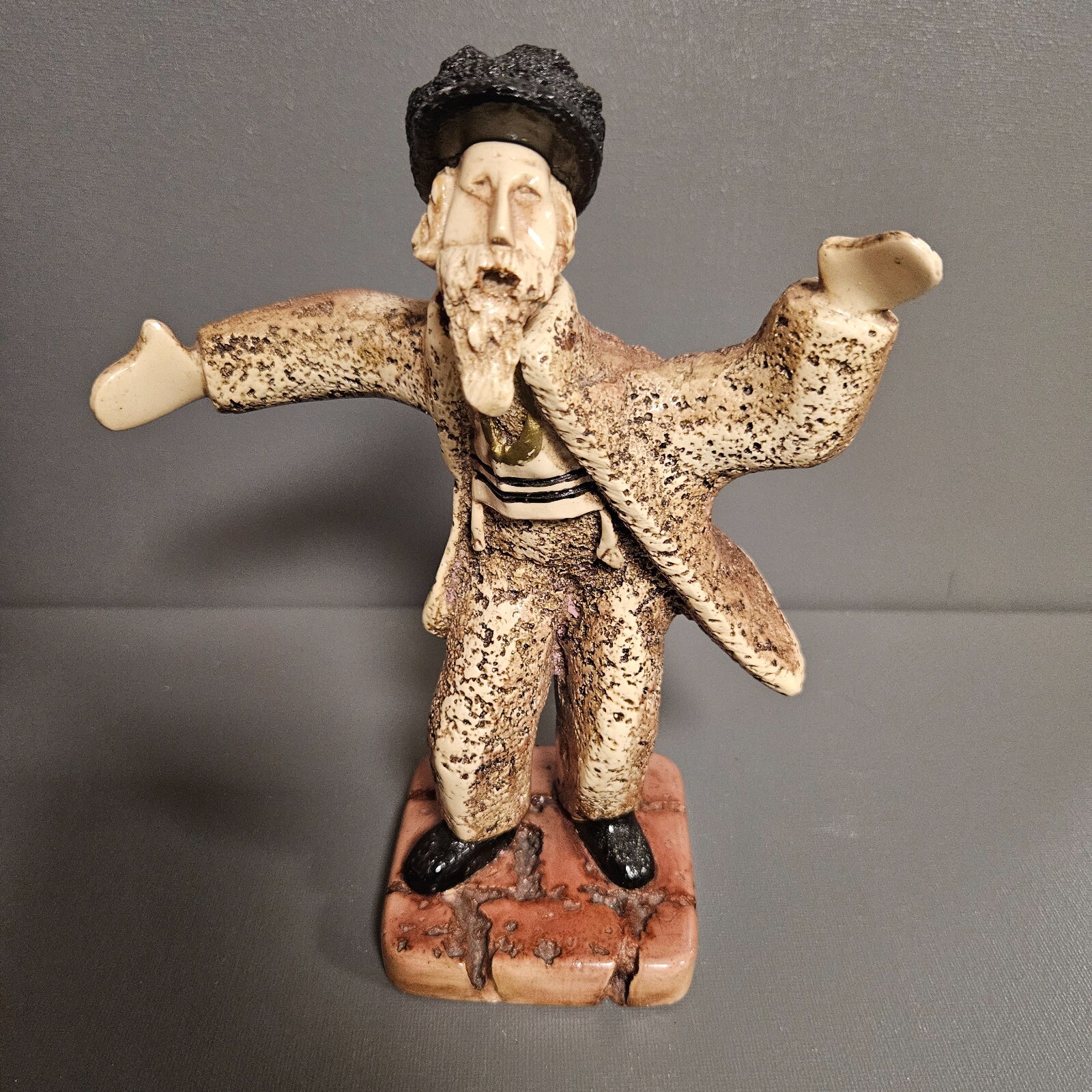 Jewish Dancer Resin Hanukkah Vintage Tamar Israel Art Sculpture Hasidic