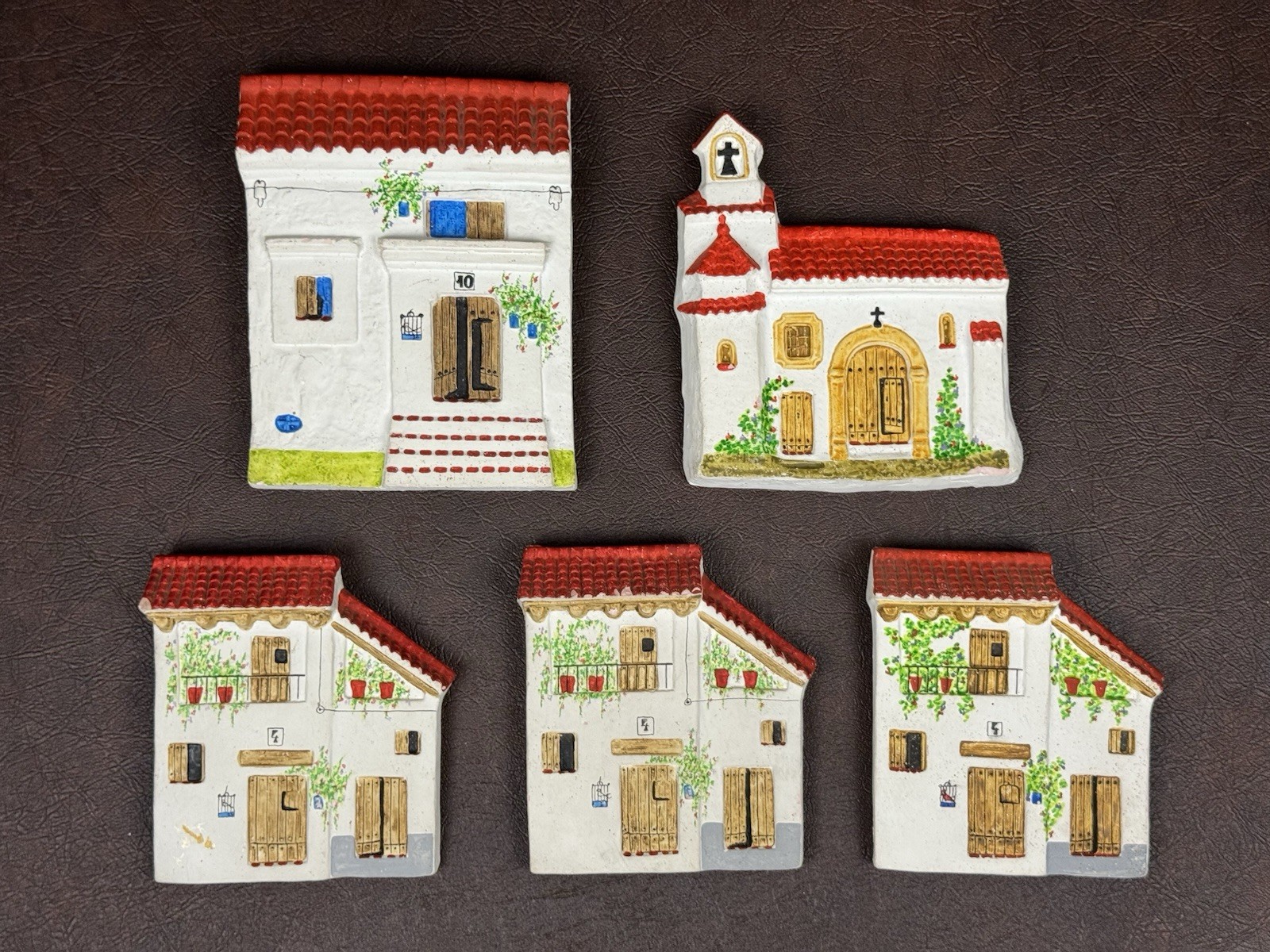Hand Painted Ceramica Convento Jesus Maria SPAIN Wall Hanging decor Lot Of 5