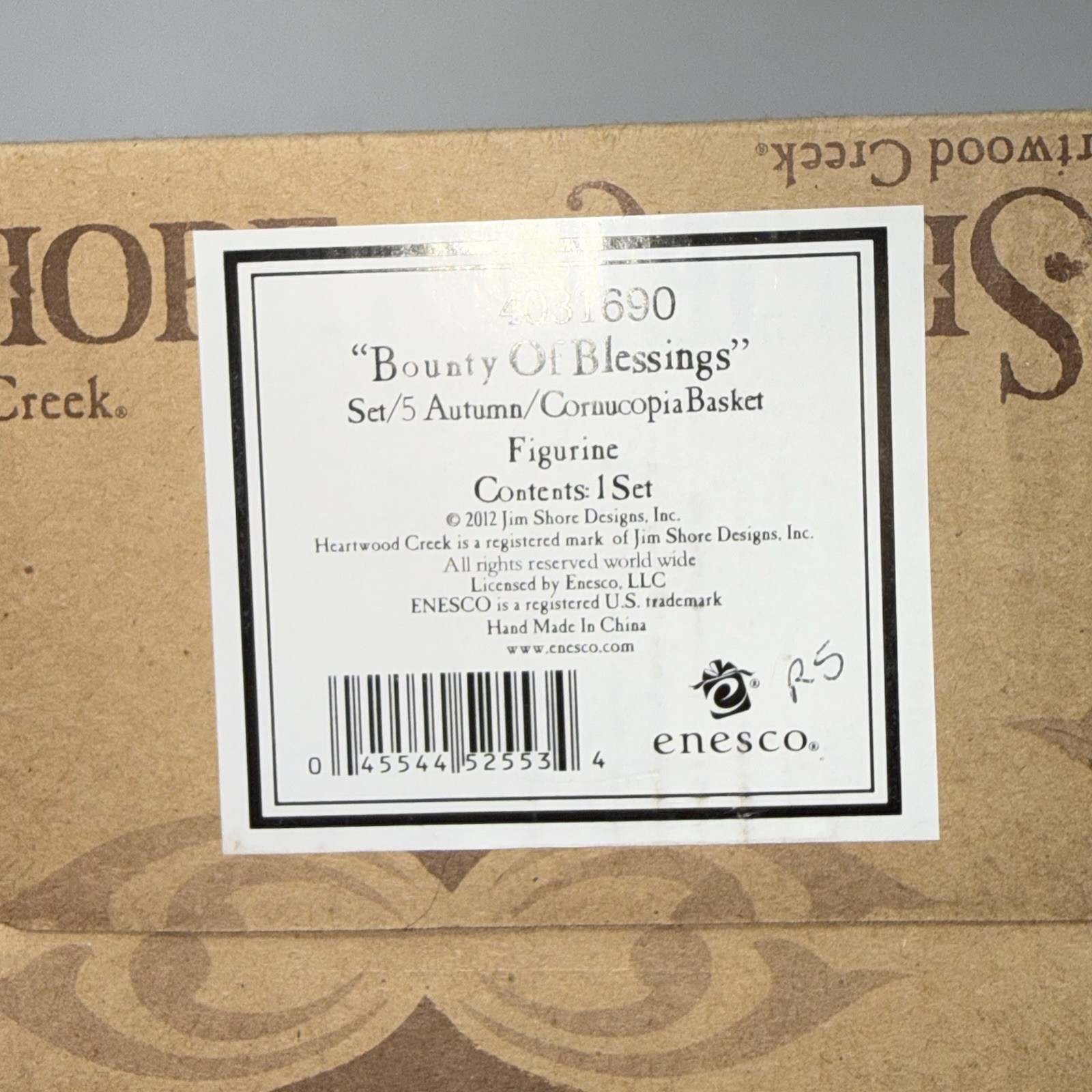 NIB Jim Shore BOUNTY OF BLESSINGS Cornucopia Basket Set 5 PCs Autumn Figurine