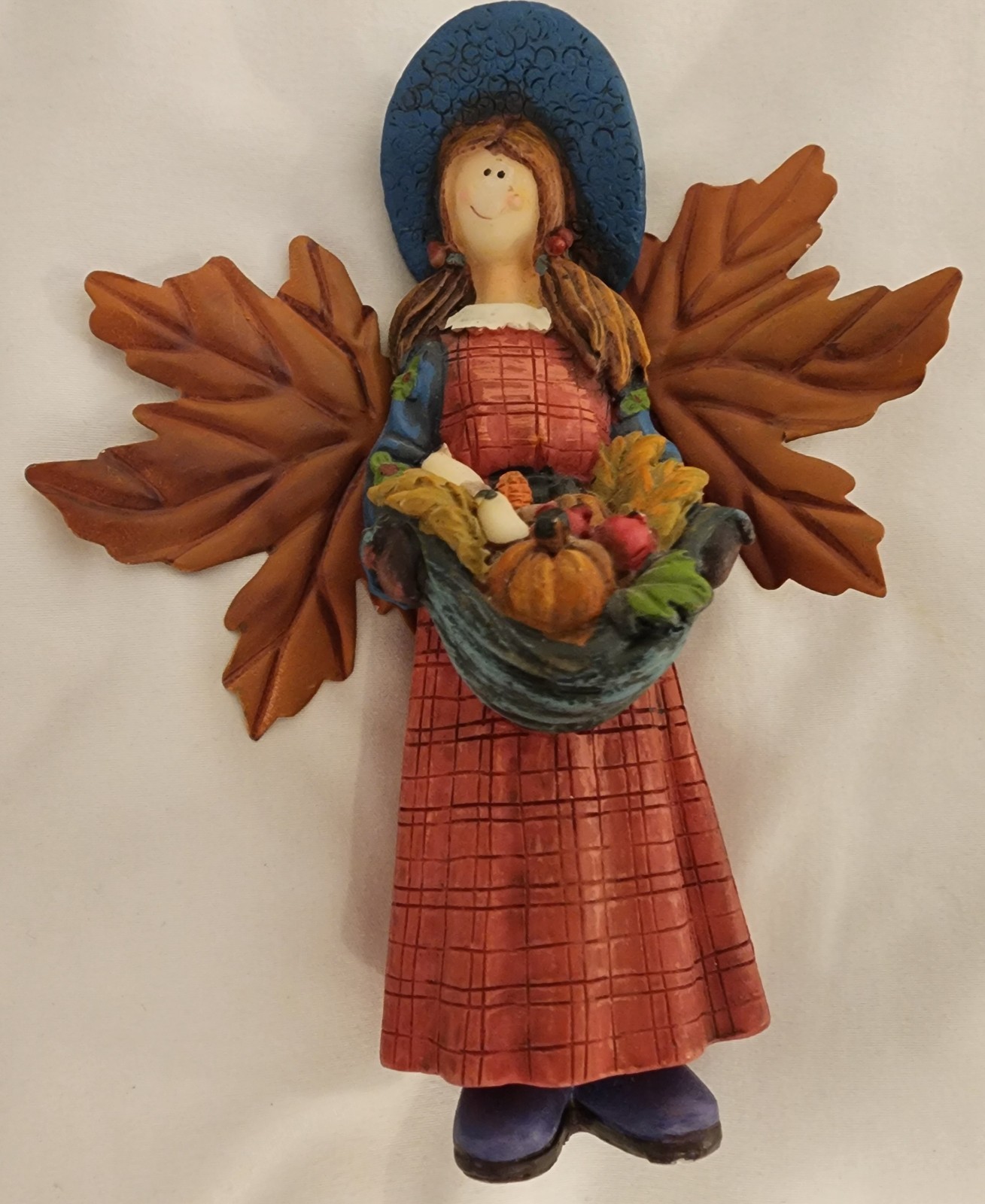 (6) Item – Autumn Bundle of (3) Autumn Angel Figurines & (3) Clay Pumpkins