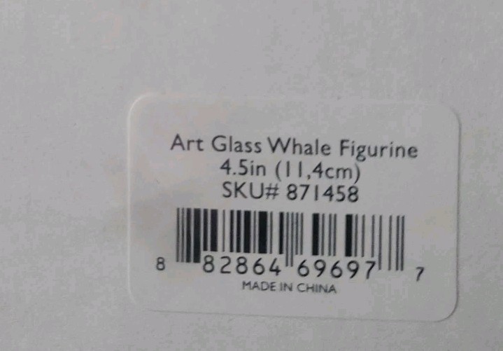 Lenox Deep Blue Whale Art Figurine Beautiful Glass Piece
