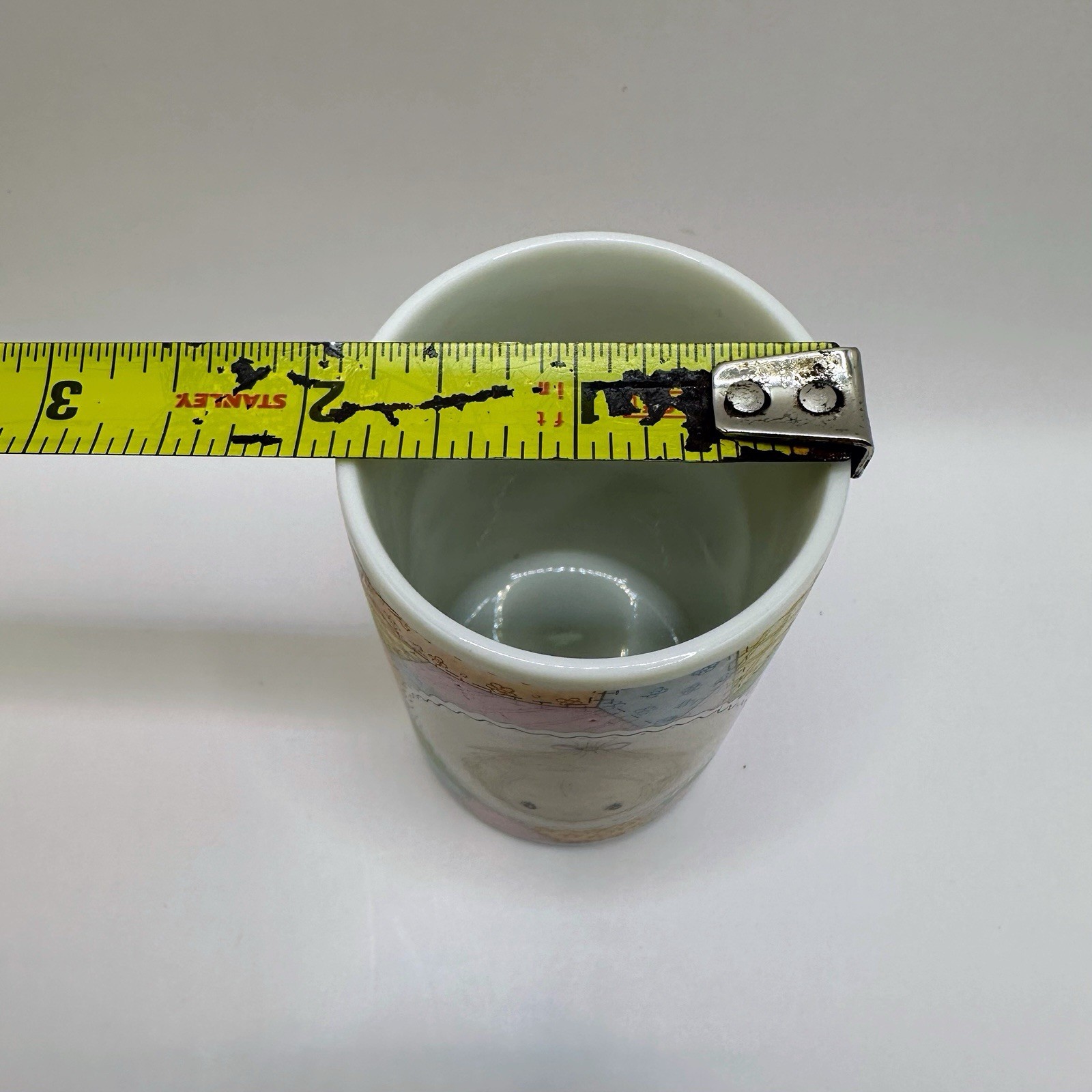 Vtg Hallmark Betsey Clark Votive Candle Holder Patchwork Empty Cup Cottage UK