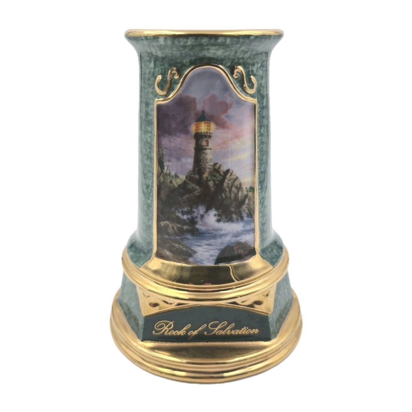 Replacement Thomas Kinkade “Rock Of Salvation” Lighted Porcelain Lighthouse Base