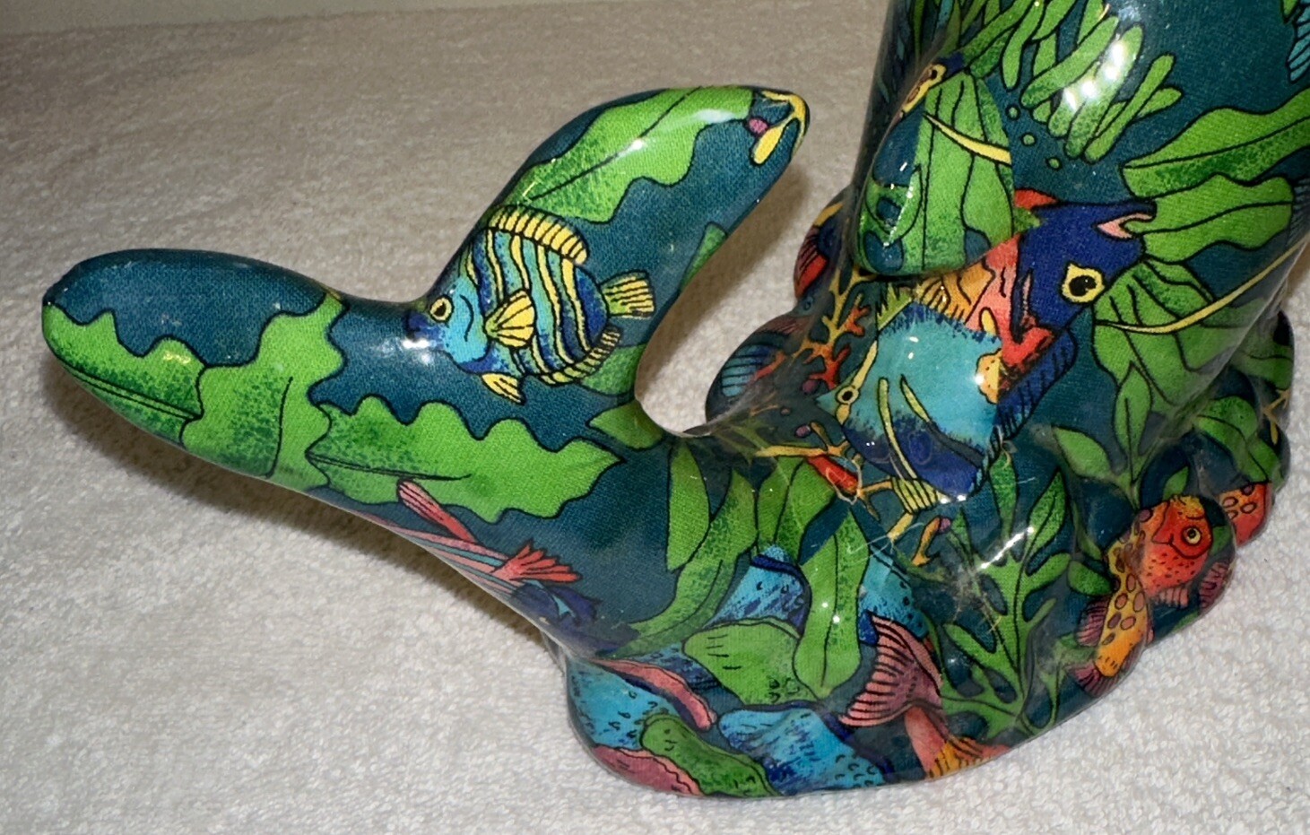 Decoupage Dolphin Figurine Beach House Decorative Ocean Theme Decor Gift Collect