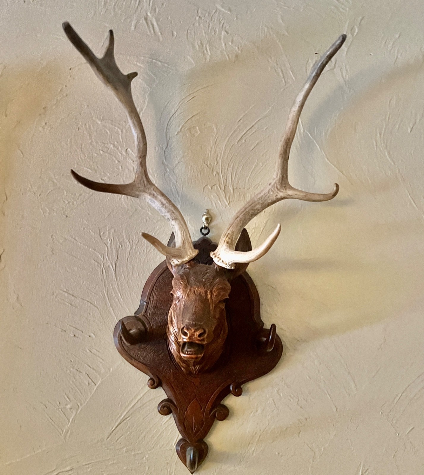German Hand-carved Deer Hanger