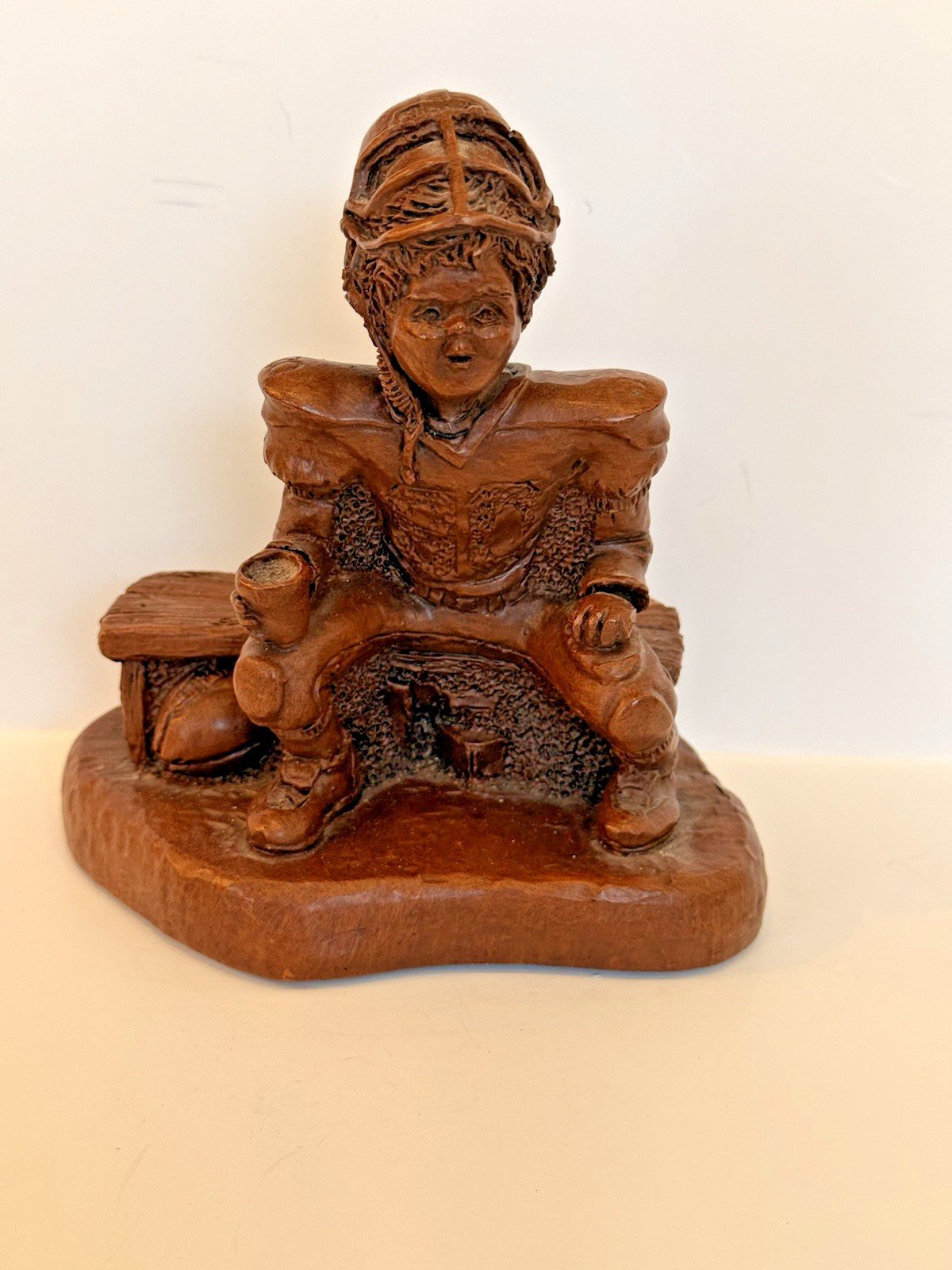 Vintage Lil Leaguers Boy Football Player #81 Red Mill Mfg. Resin Figurine
