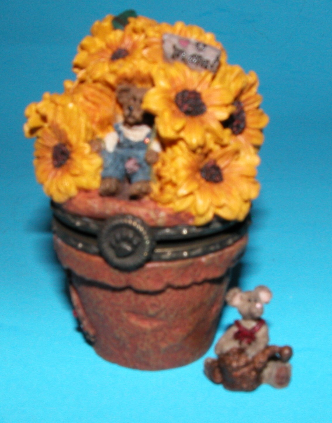 Boyds Bears treasure box, hinged “Potter Bloombeary” #392101 NIB 2.5 in. garden