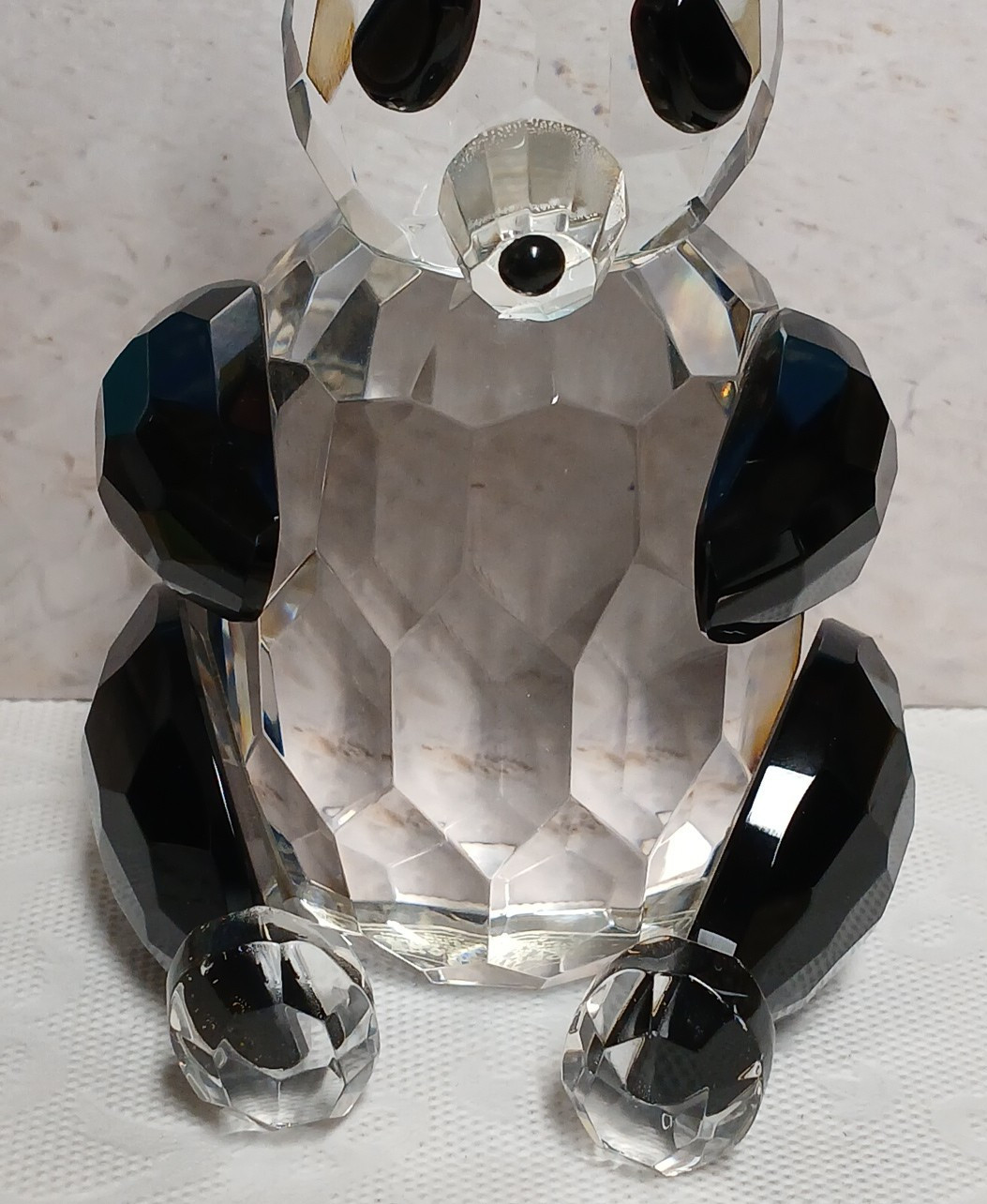 Black and Clear Sitting Crystal Panda Bear by Shannon Crystal Designs of Ireland
