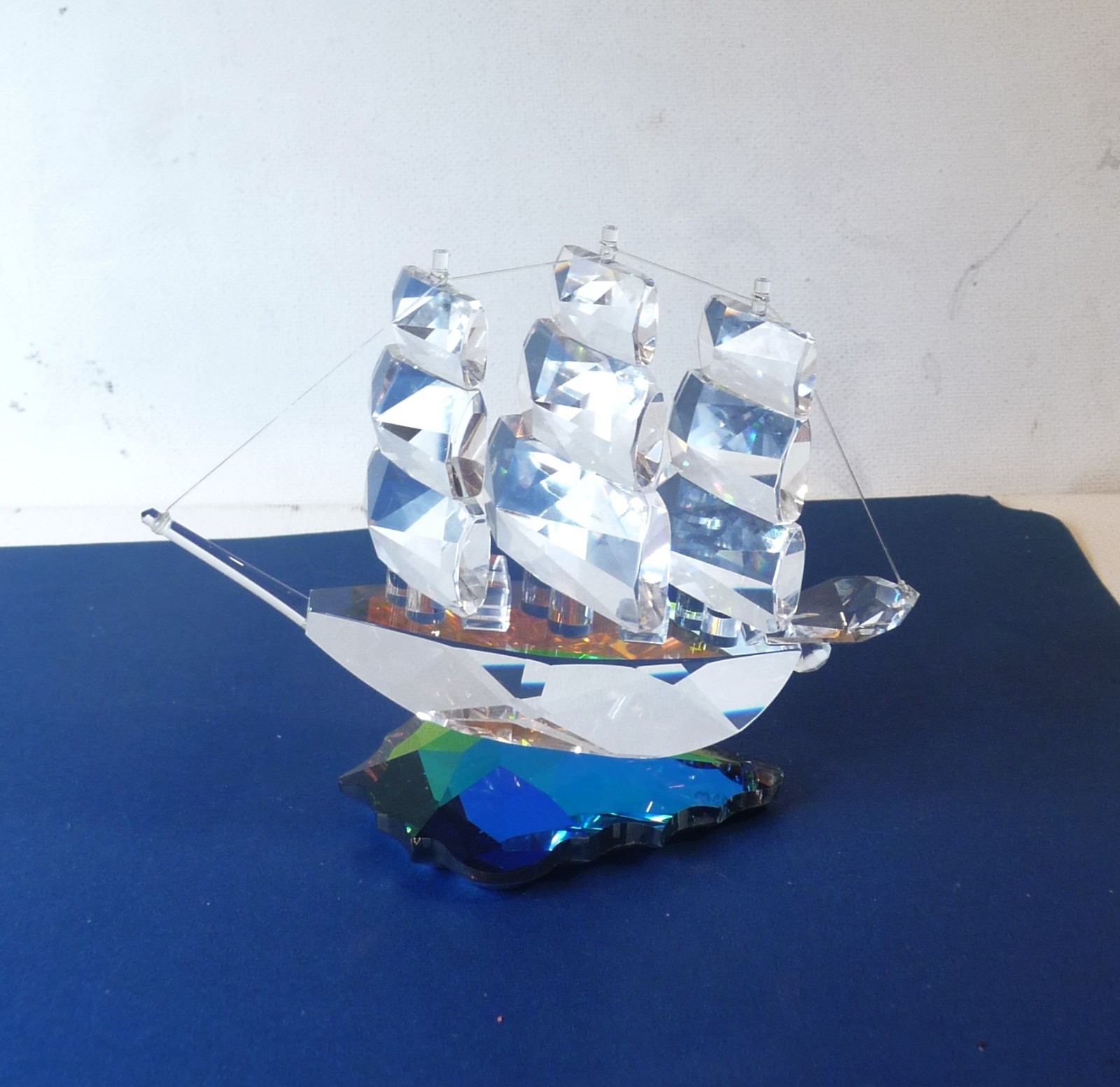 Rare Vintage 1990 The Crystal World #693 Square Rigger Ship ~ Signed