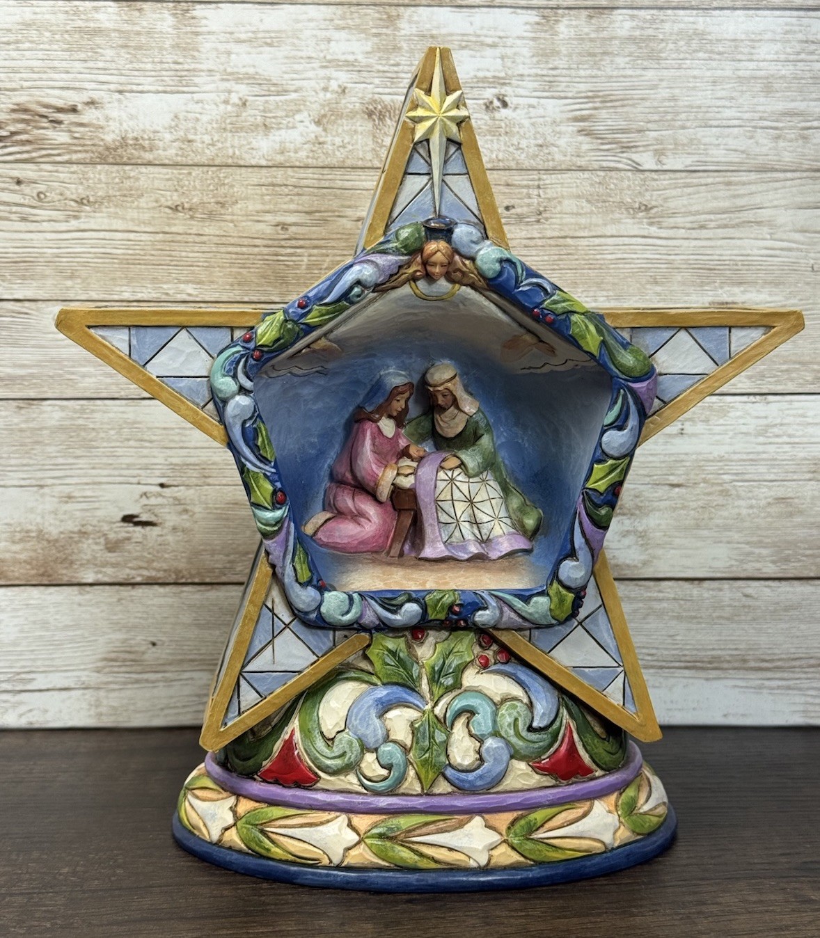 Jim Shore Lighted Nativity Winter’s Miracle Quilted Pattern Silent Star #4015888