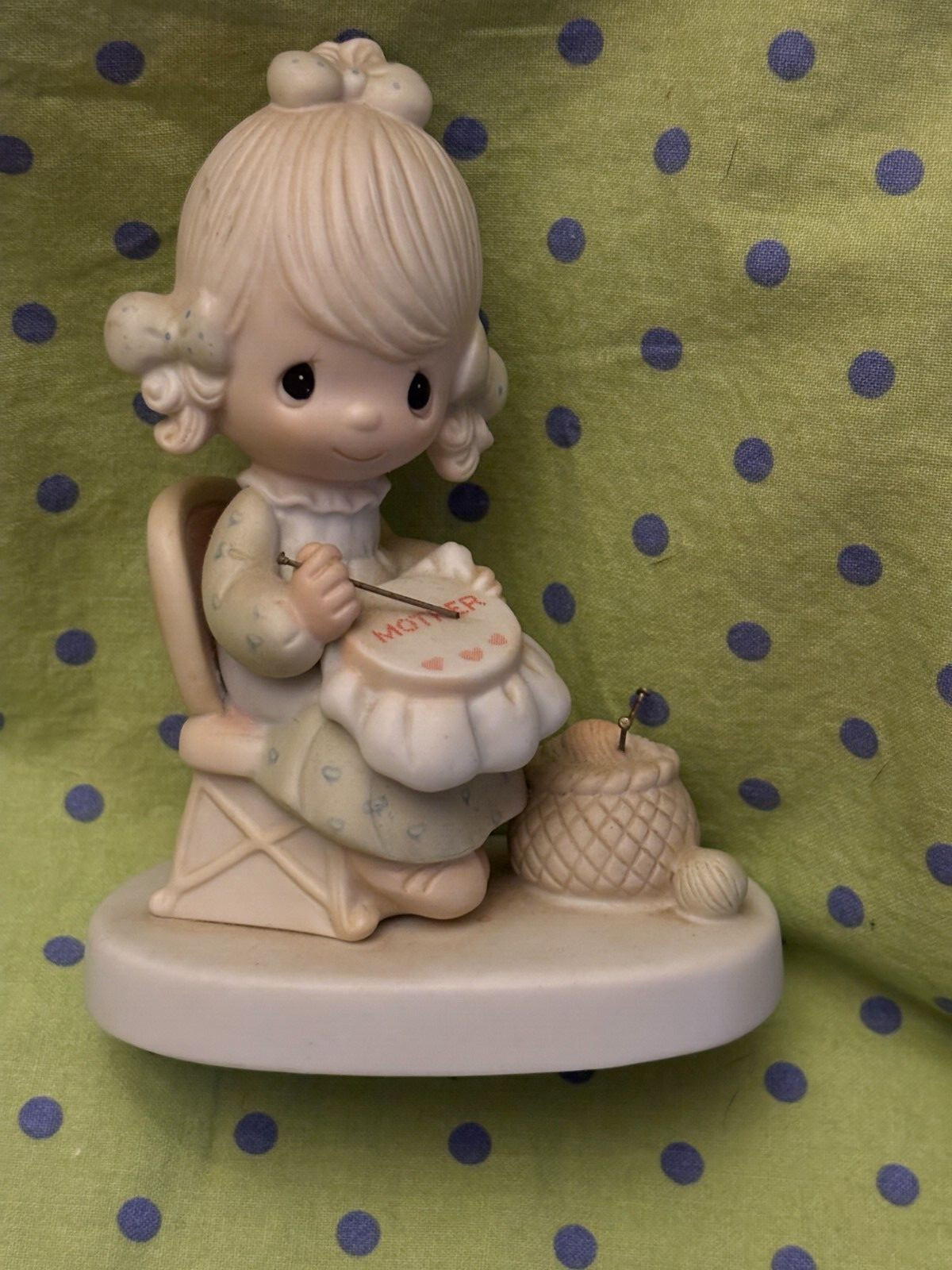 Precious Moments “Mother Sew Dear” Jonathan & David Figure 1979 Perfect