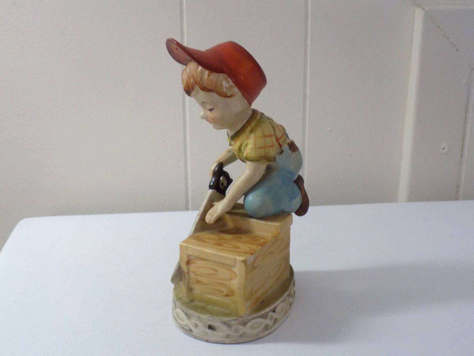VTG 1950s UCAGO/United China & Glass Co. Little Boy Carpenter Ceamic Figurine