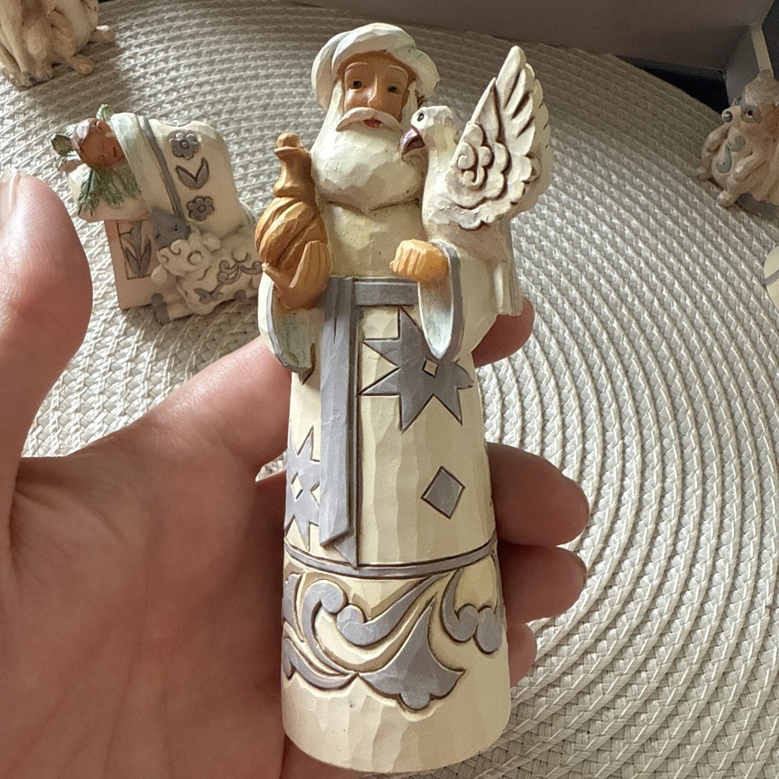 Jim Shore 2016 Nativity Set “We Adore Him” White Woodland 8 Piece Set No Box!