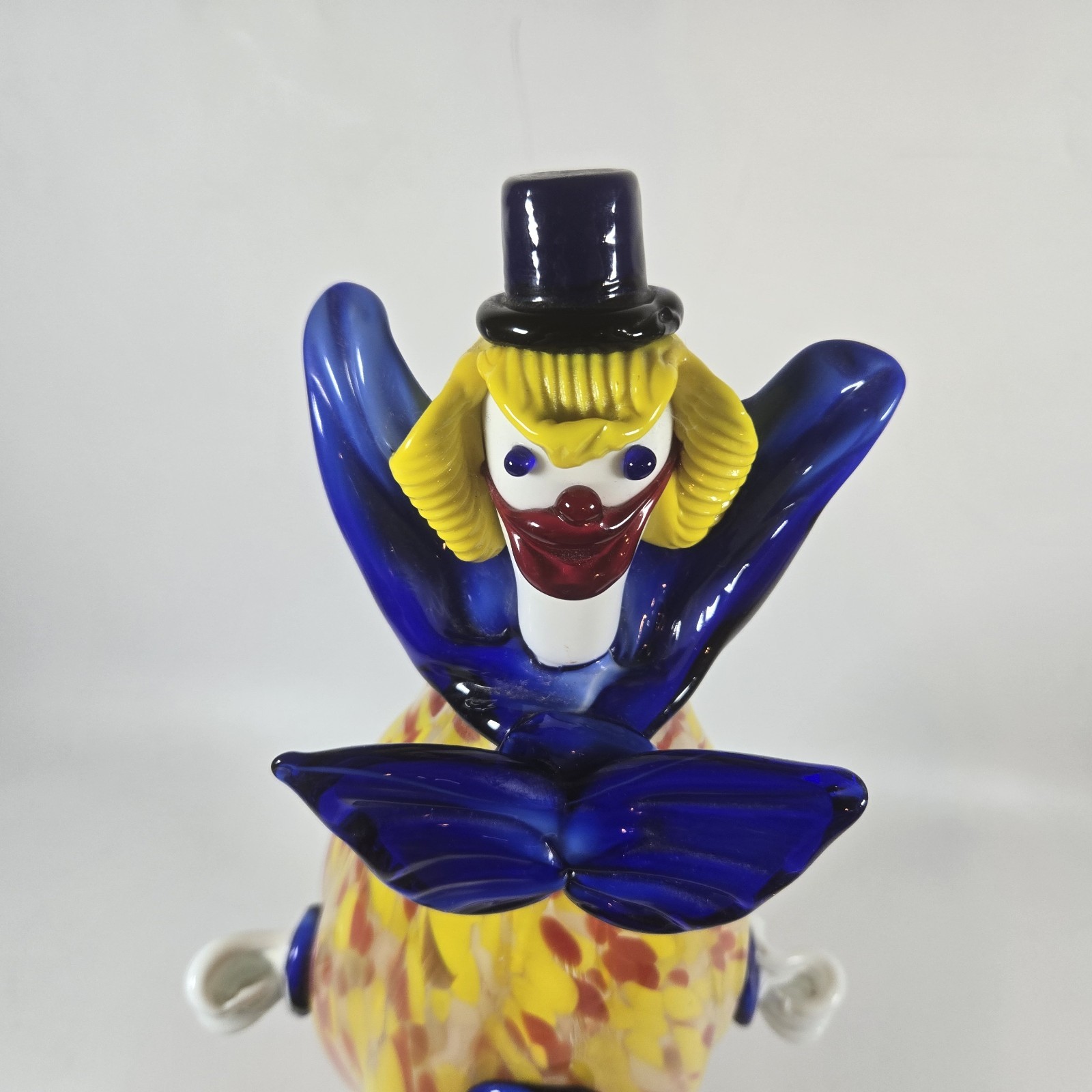 Vintage Murano Italy Art Glass Clown Fratelli Pitau Venetian Sculpture 17″