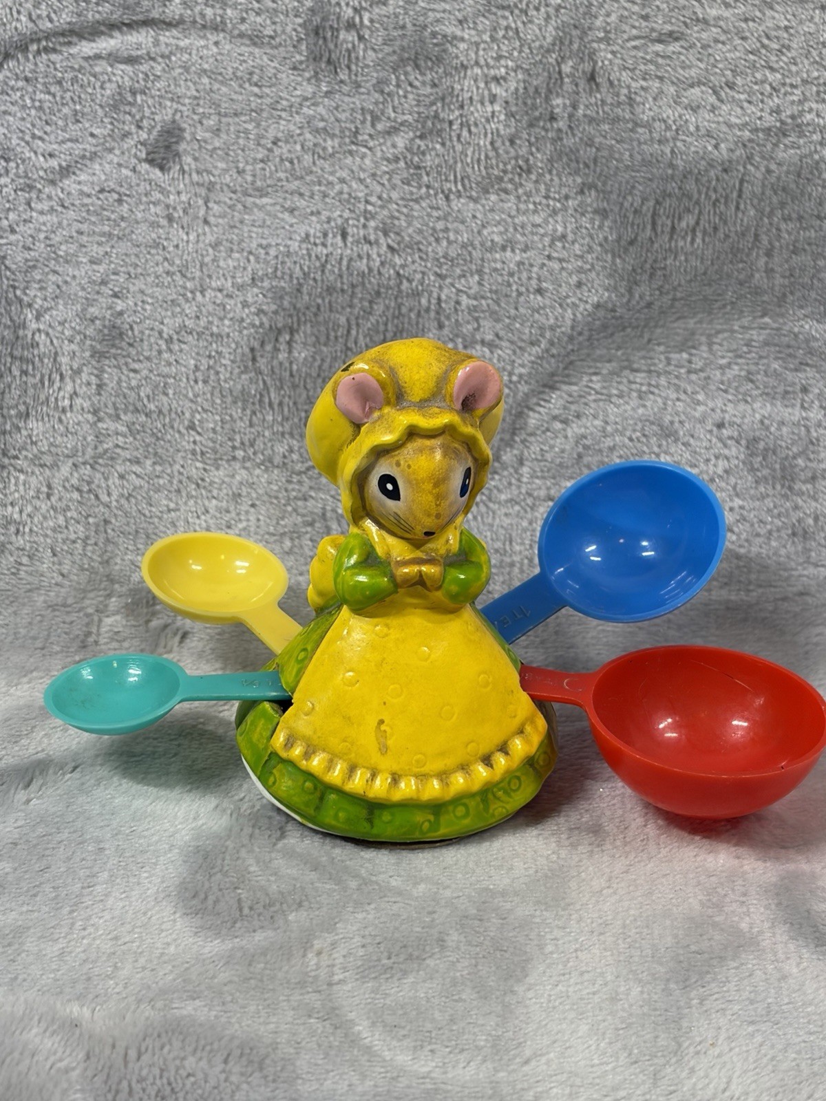 Lorrie Design Mouse Figural Measuring Spoon Holder Ceramic Japan Vintage