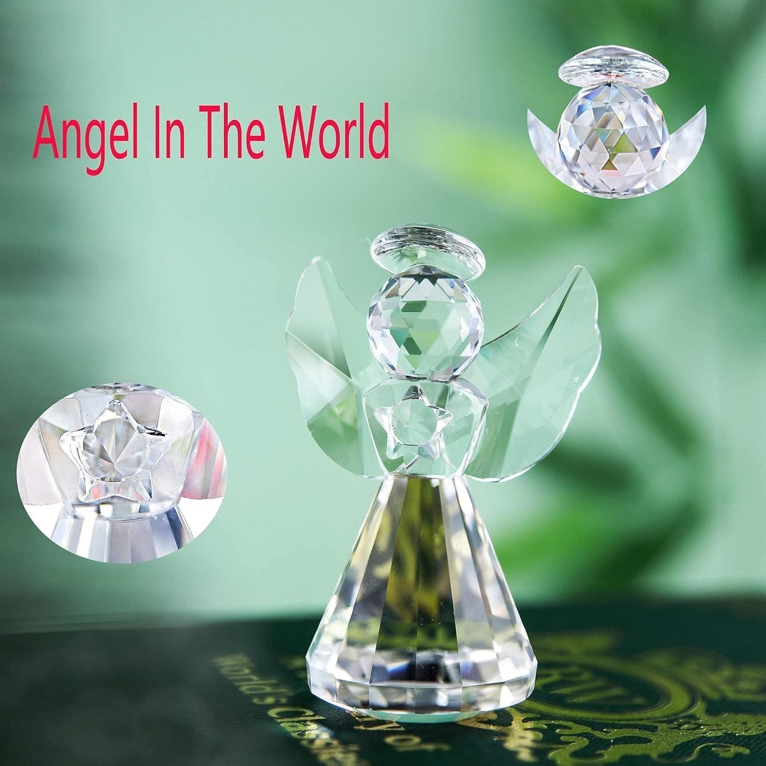 Reflective 3-Inch Crystal Angel Statue with Halo – Ideal Gift for All Occasions