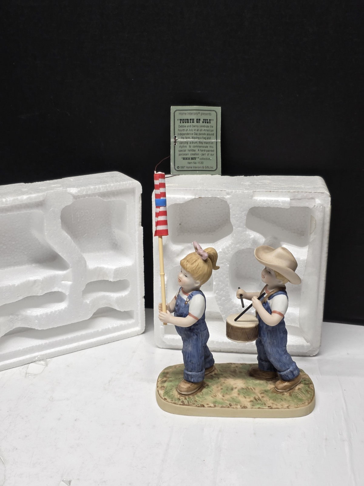 NEW Vintage Home Interiors HOMCO Denim Days Retired “FOURTH OF JULY” 1530 ~1997