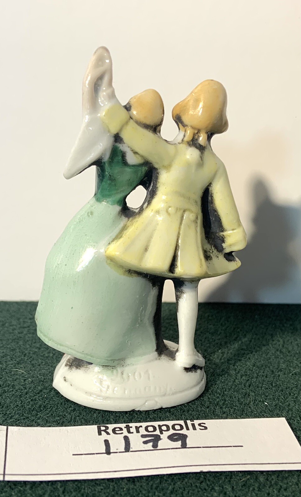 Porcelain Couple Dancing Figurine Dandy Man Yellow Jacket Germany Vintage