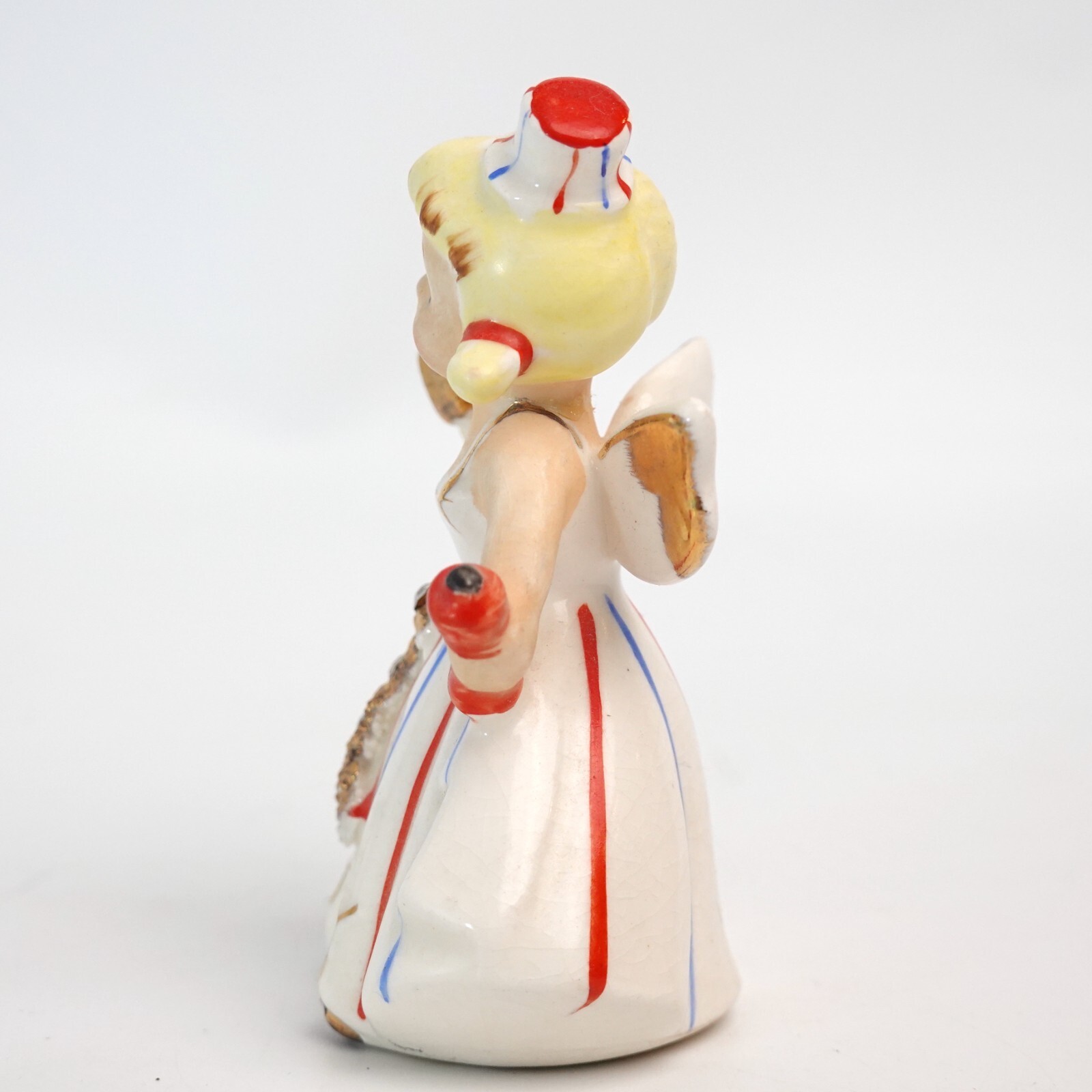 Lefton RARE SMALL SIZE 1957 July Angel with Red White Blue Firecracker READ 3.5″