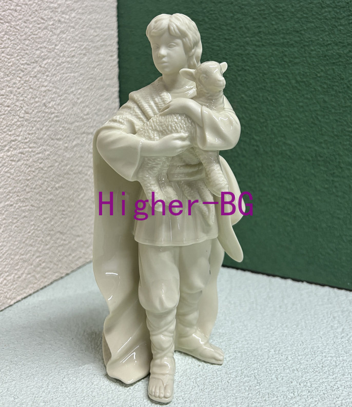 1pcs Lenox China First Blessing Nativity Shepherd BOY with Lamb DIY 7″ Ceramic