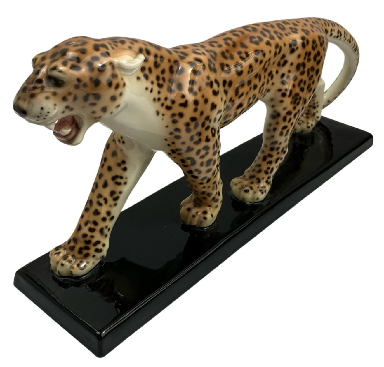 Wien Keramos Leopard Large Figurine Knight Ceramics