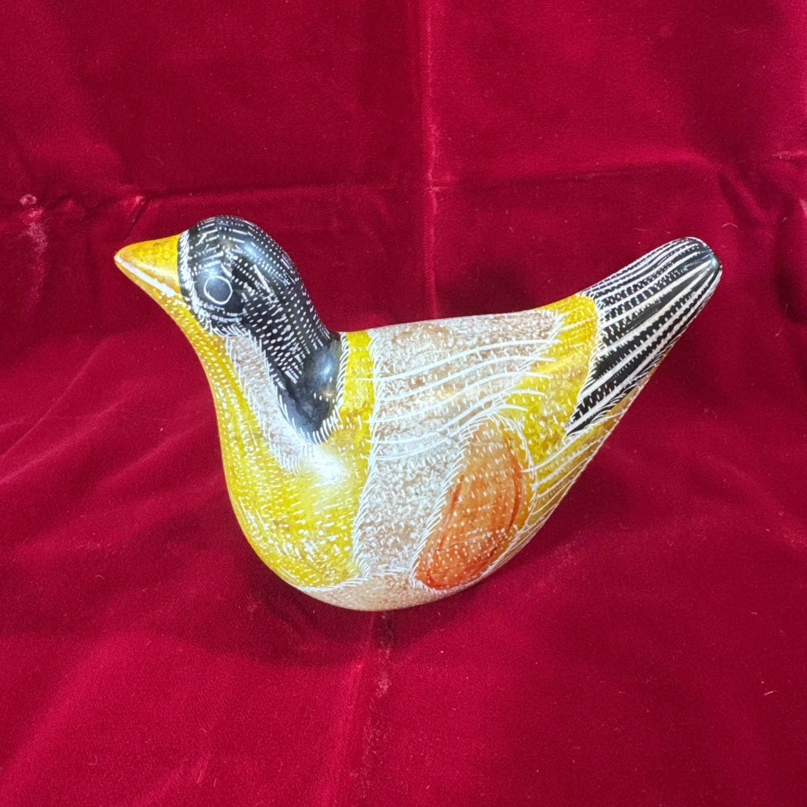 Carved Soapstone Bird Figurine Handcrafted in Kenya Multi color Paperweight